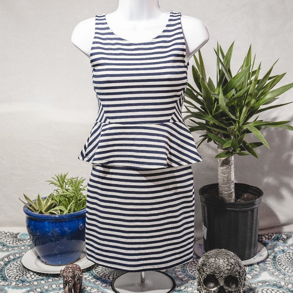 H&M Striped Peplum Dress
